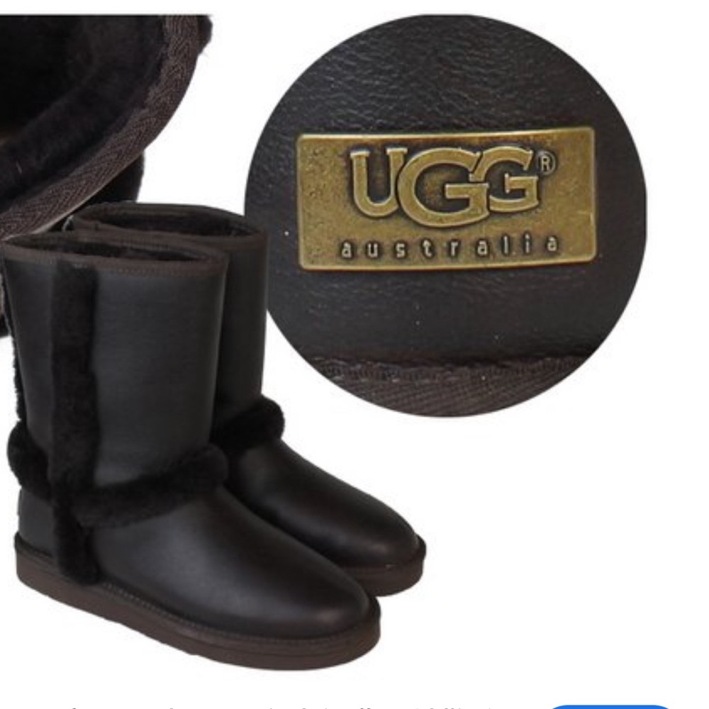Women’s Ugg Australia Leather Boots. Chocolate Brown. Size 7.